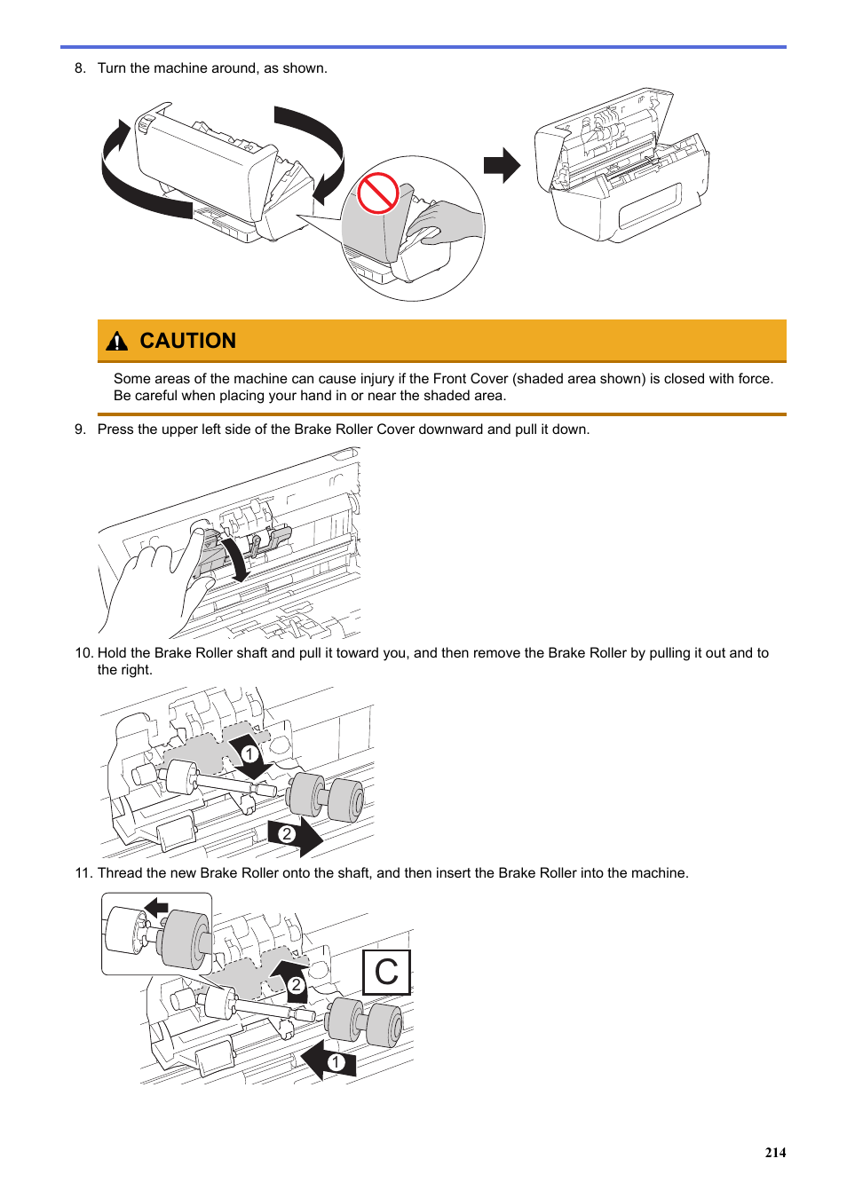 Caution | Brother ADS-3100 High-Speed Desktop Color Scanner for Home & Small Offices User Manual | Page 218 / 253