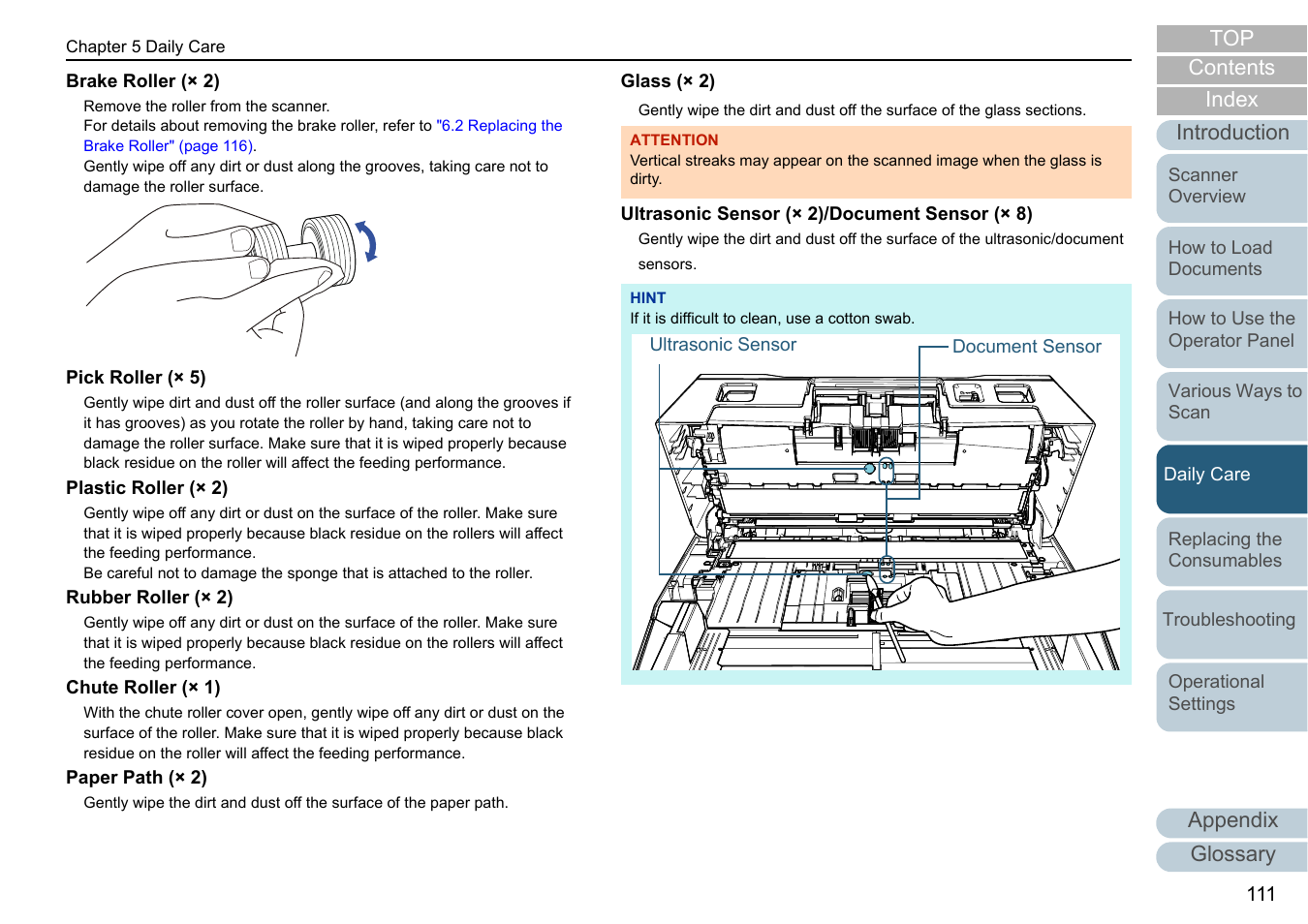Appendix glossary introduction index contents top | Fujitsu Ricoh Fujitsu fi-7700 Document Scanner User Manual | Page 111 / 238