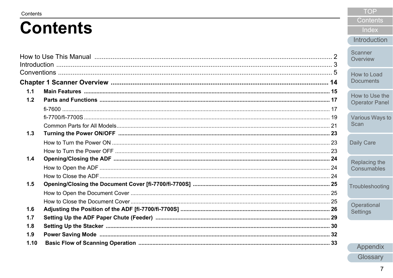 Fujitsu Ricoh Fujitsu fi-7700 Document Scanner User Manual | Page 7 / 238