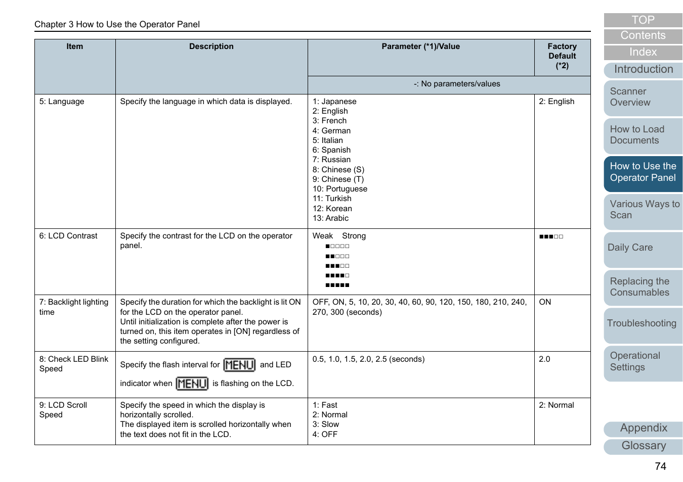 Appendix glossary introduction index contents top | Fujitsu Ricoh Fujitsu fi-7700 Document Scanner User Manual | Page 74 / 238