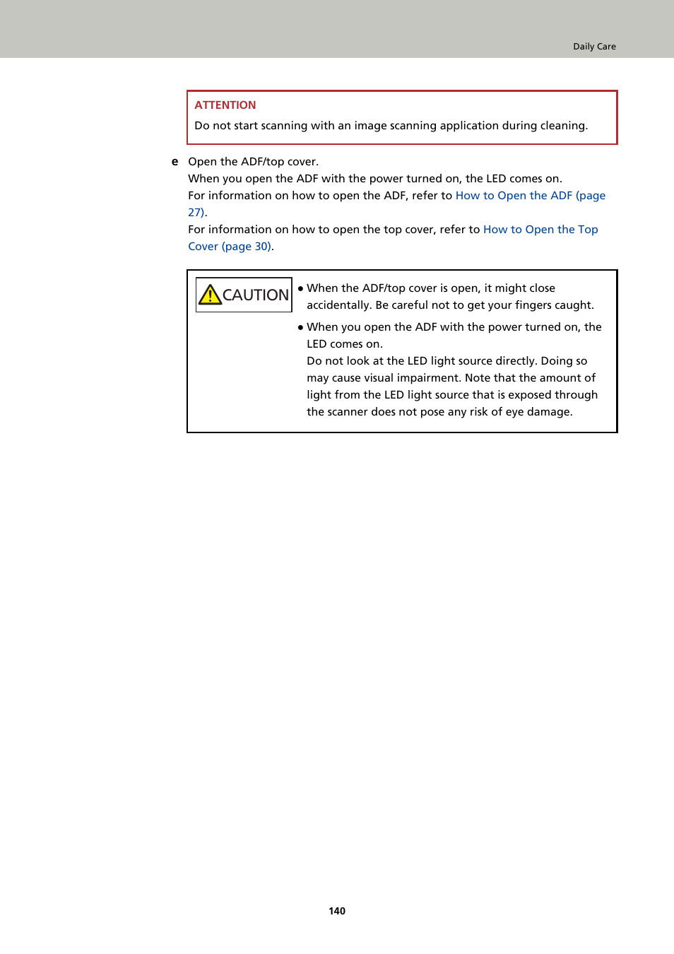 Caution | Fujitsu Ricoh Fujitsu fi-7900 Image Scanner User Manual | Page 140 / 291