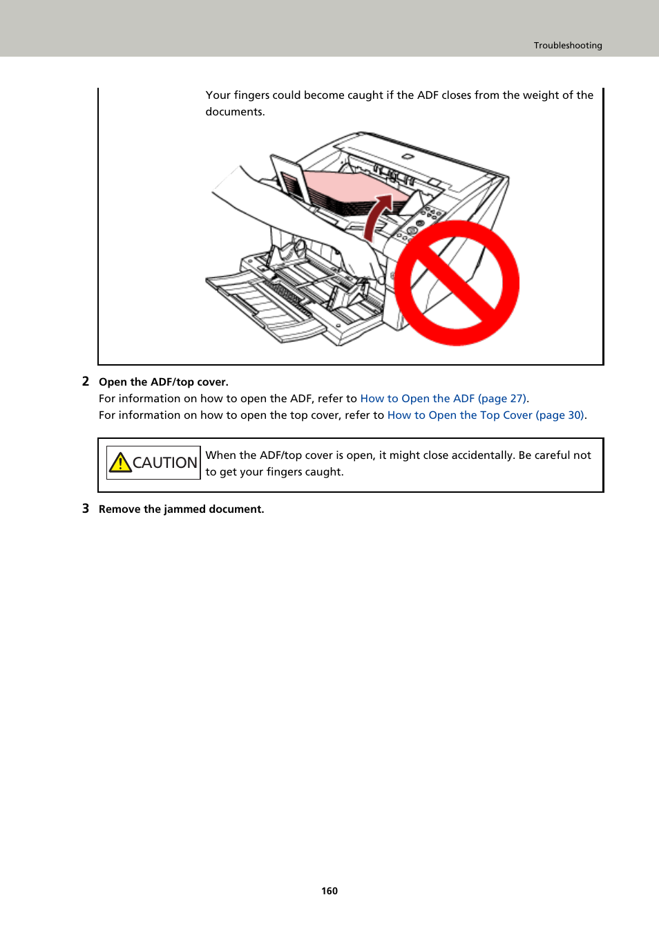 Caution | Fujitsu Ricoh Fujitsu fi-7900 Image Scanner User Manual | Page 160 / 291