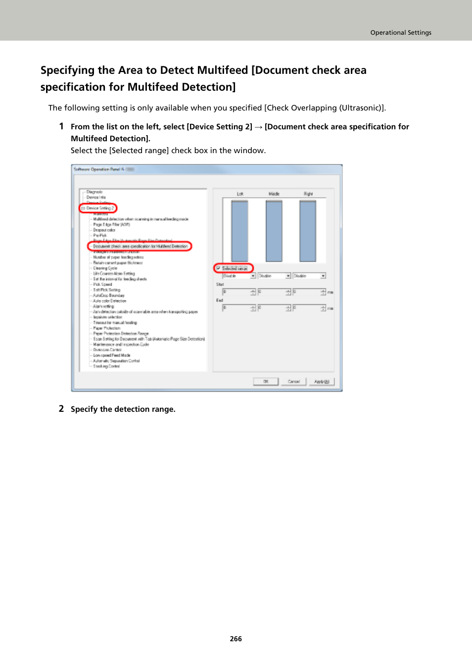 Specifying the area to detect | Fujitsu Ricoh Fujitsu fi-7900 Image Scanner User Manual | Page 266 / 291