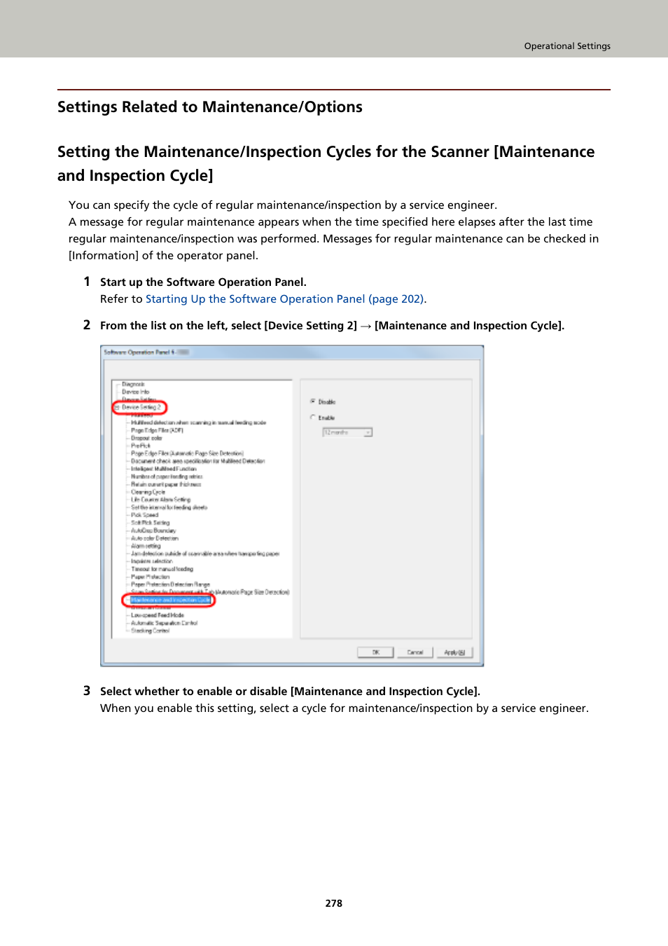 Settings related to maintenance/options | Fujitsu Ricoh Fujitsu fi-7900 Image Scanner User Manual | Page 278 / 291