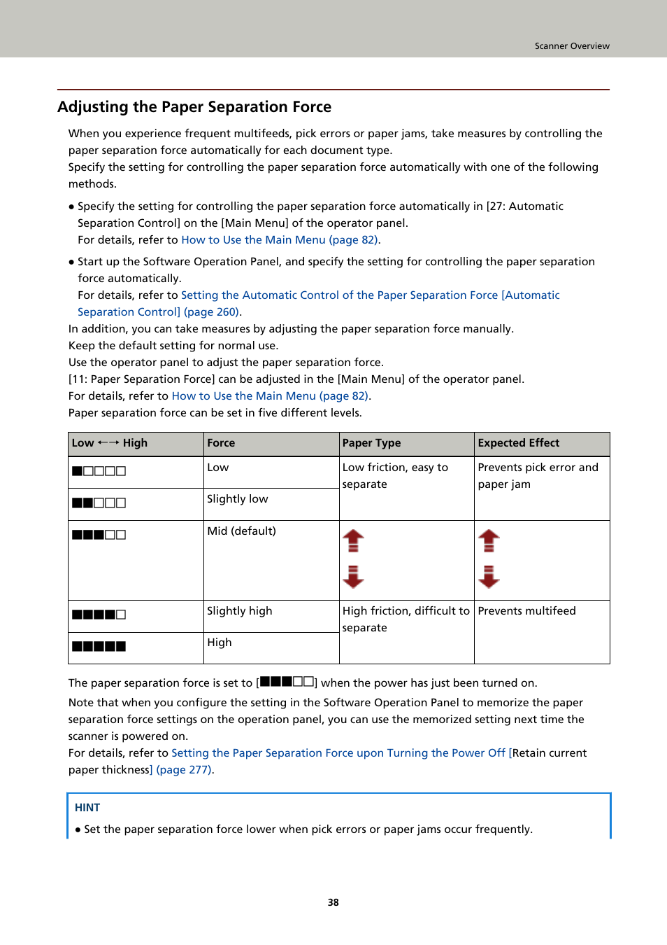 Adjusting the paper separation force | Fujitsu Ricoh Fujitsu fi-7900 Image Scanner User Manual | Page 38 / 291