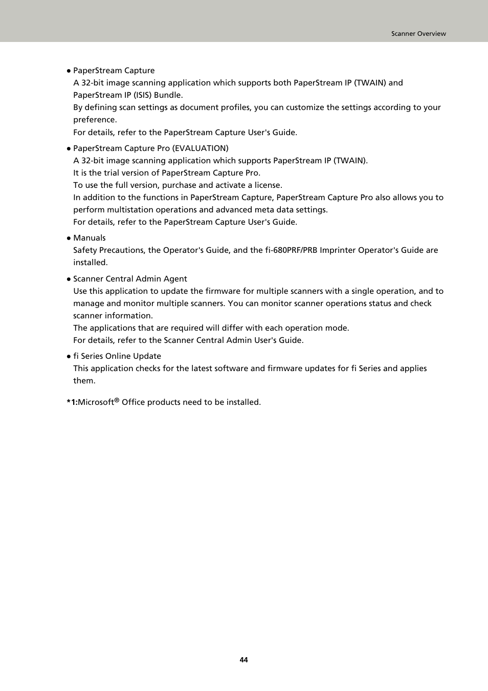 Fujitsu Ricoh Fujitsu fi-7900 Image Scanner User Manual | Page 44 / 291