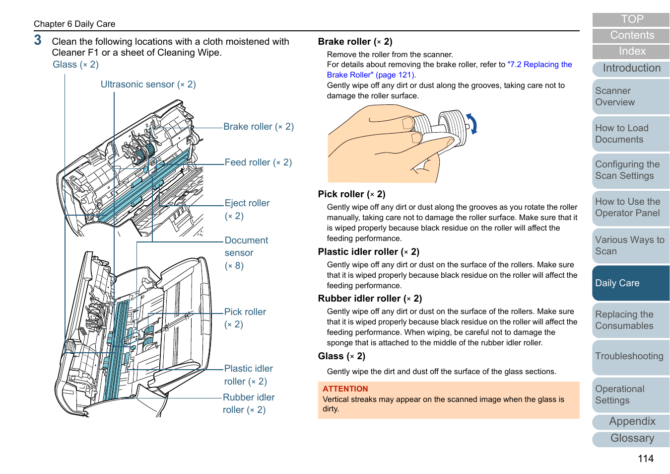 Appendix glossary introduction index contents top | Fujitsu Ricoh Fujitsu fi-7280 Color Duplex Document Scanner User Manual | Page 114 / 229