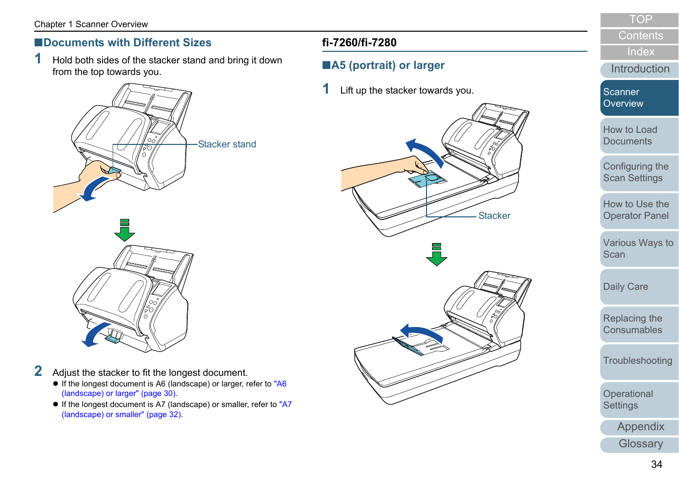 Fi-7260/fi-7280 | Fujitsu Ricoh Fujitsu fi-7280 Color Duplex Document Scanner User Manual | Page 34 / 229