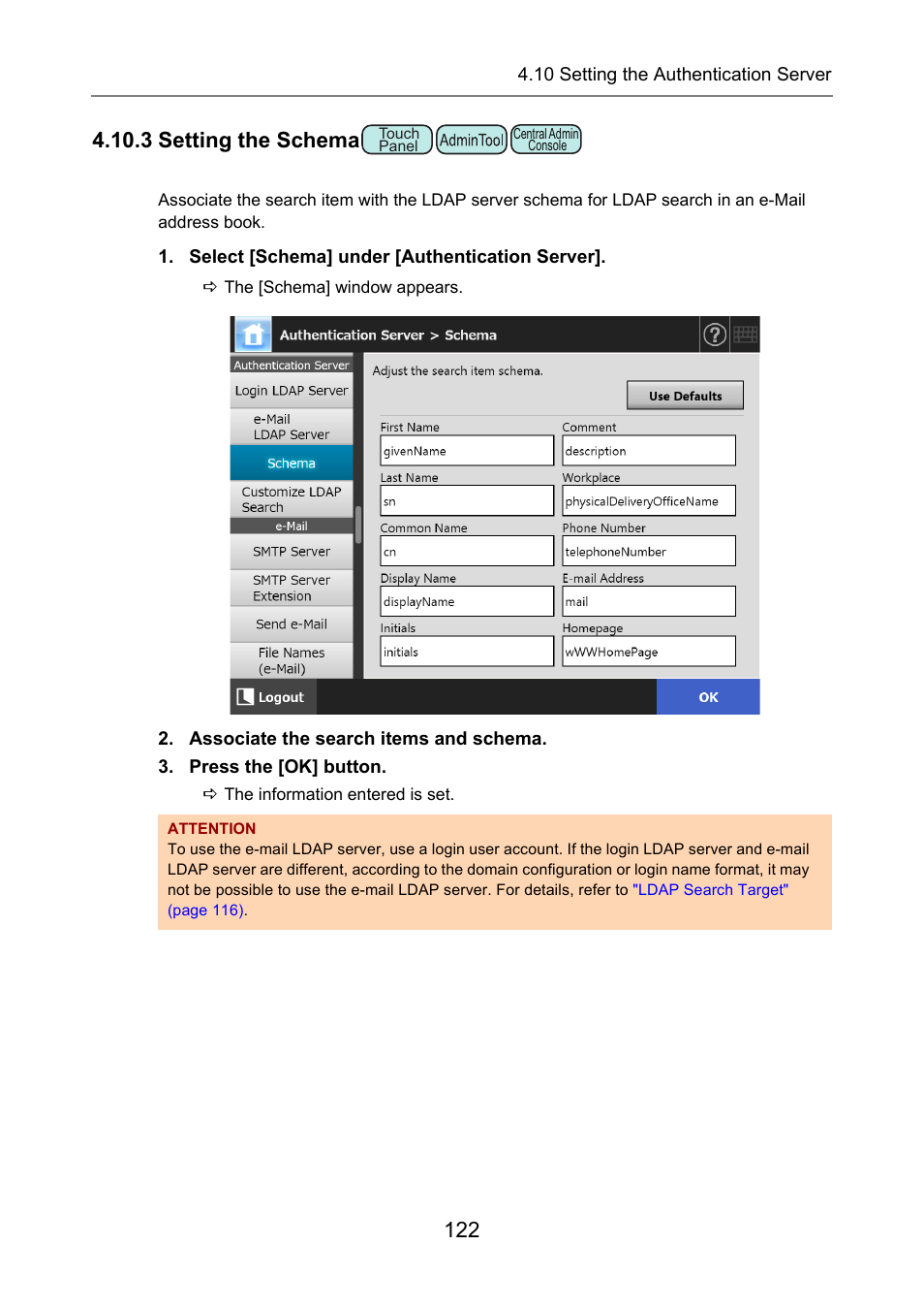 3 setting the schema, Schema, P.122) | Fujitsu Ricoh Fujitsu N7100E Network Image Scanner User Manual | Page 122 / 482