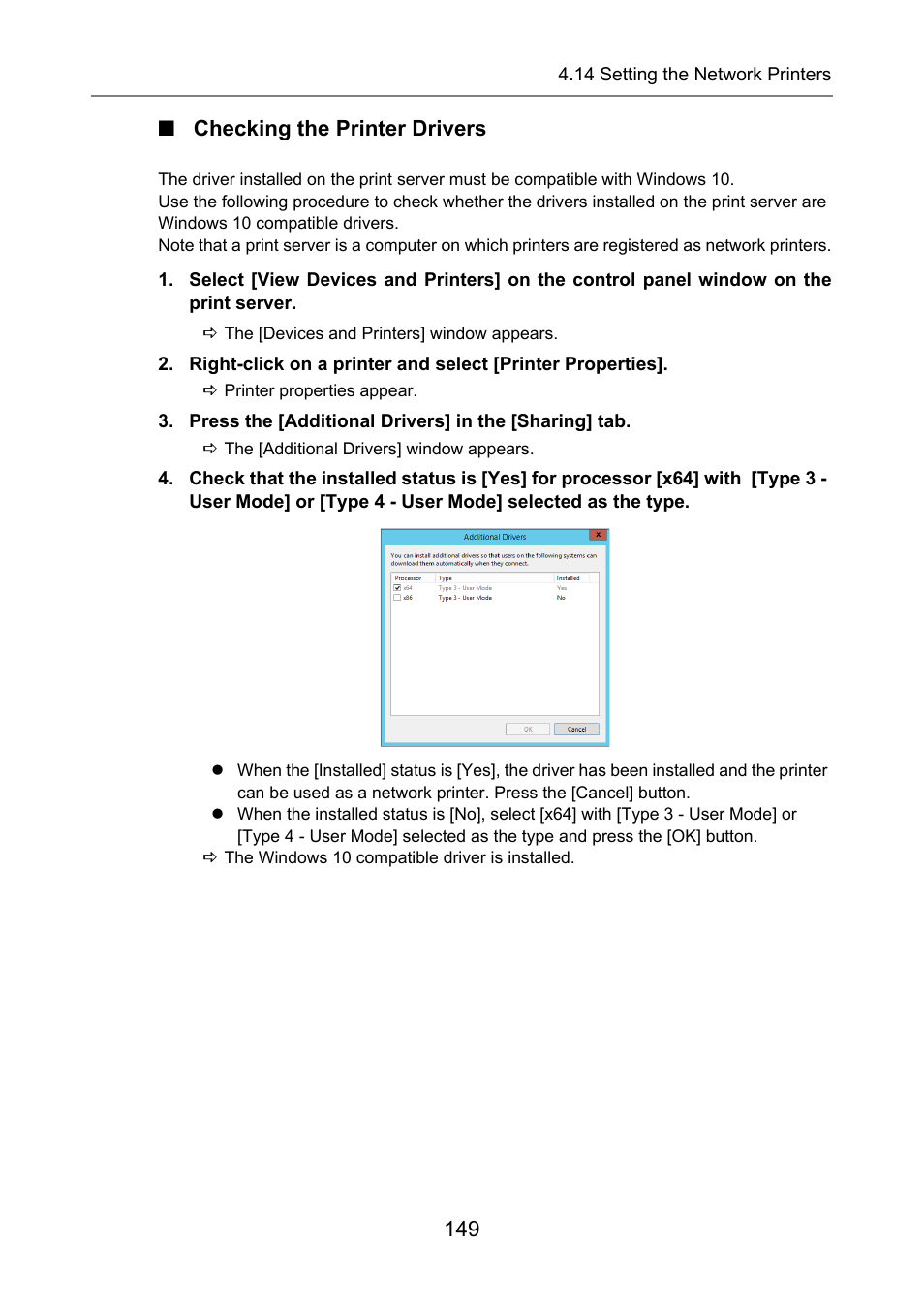 Checking the printer drivers, 149 ■ checking the printer drivers | Fujitsu Ricoh Fujitsu N7100E Network Image Scanner User Manual | Page 149 / 482