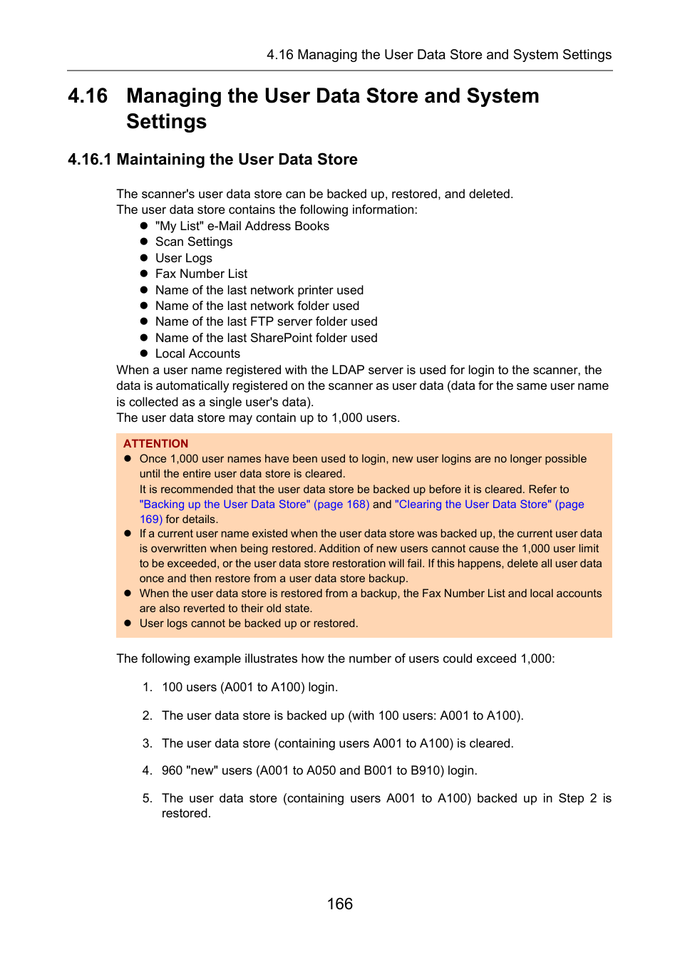 1 maintaining the user data store, P.166) | Fujitsu Ricoh Fujitsu N7100E Network Image Scanner User Manual | Page 166 / 482