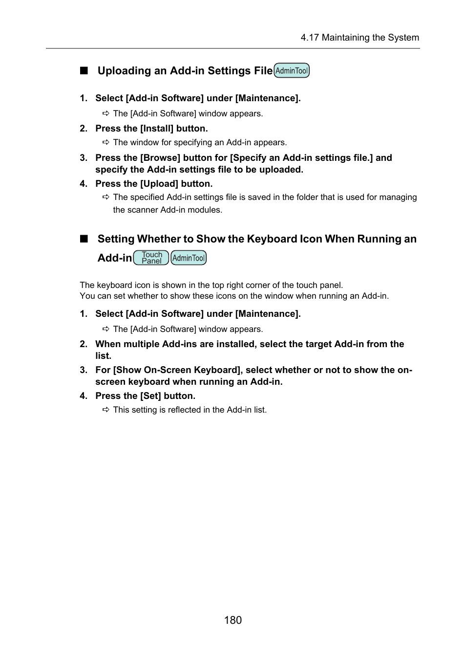 Uploading an add-in settings file | Fujitsu Ricoh Fujitsu N7100E Network Image Scanner User Manual | Page 180 / 482