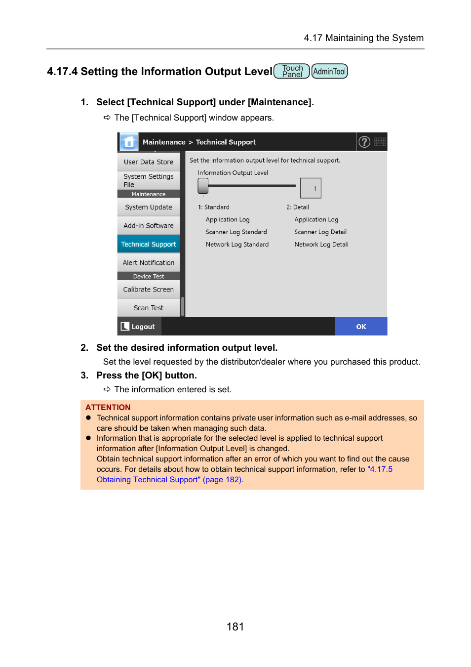 4 setting the information output level, P.181) | Fujitsu Ricoh Fujitsu N7100E Network Image Scanner User Manual | Page 181 / 482
