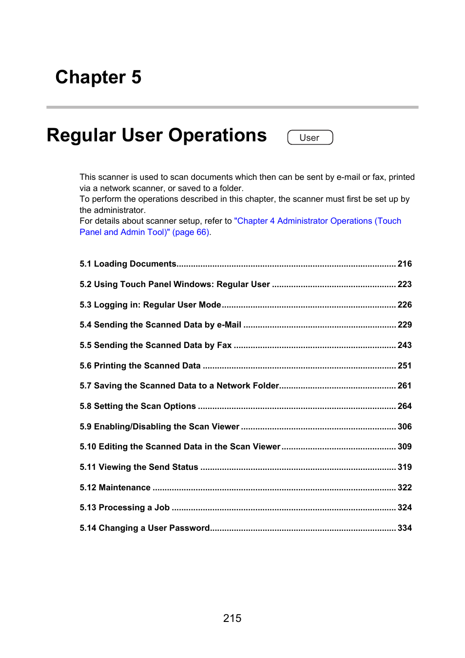 Chapter 5 regular user operations | Fujitsu Ricoh Fujitsu N7100E Network Image Scanner User Manual | Page 215 / 482