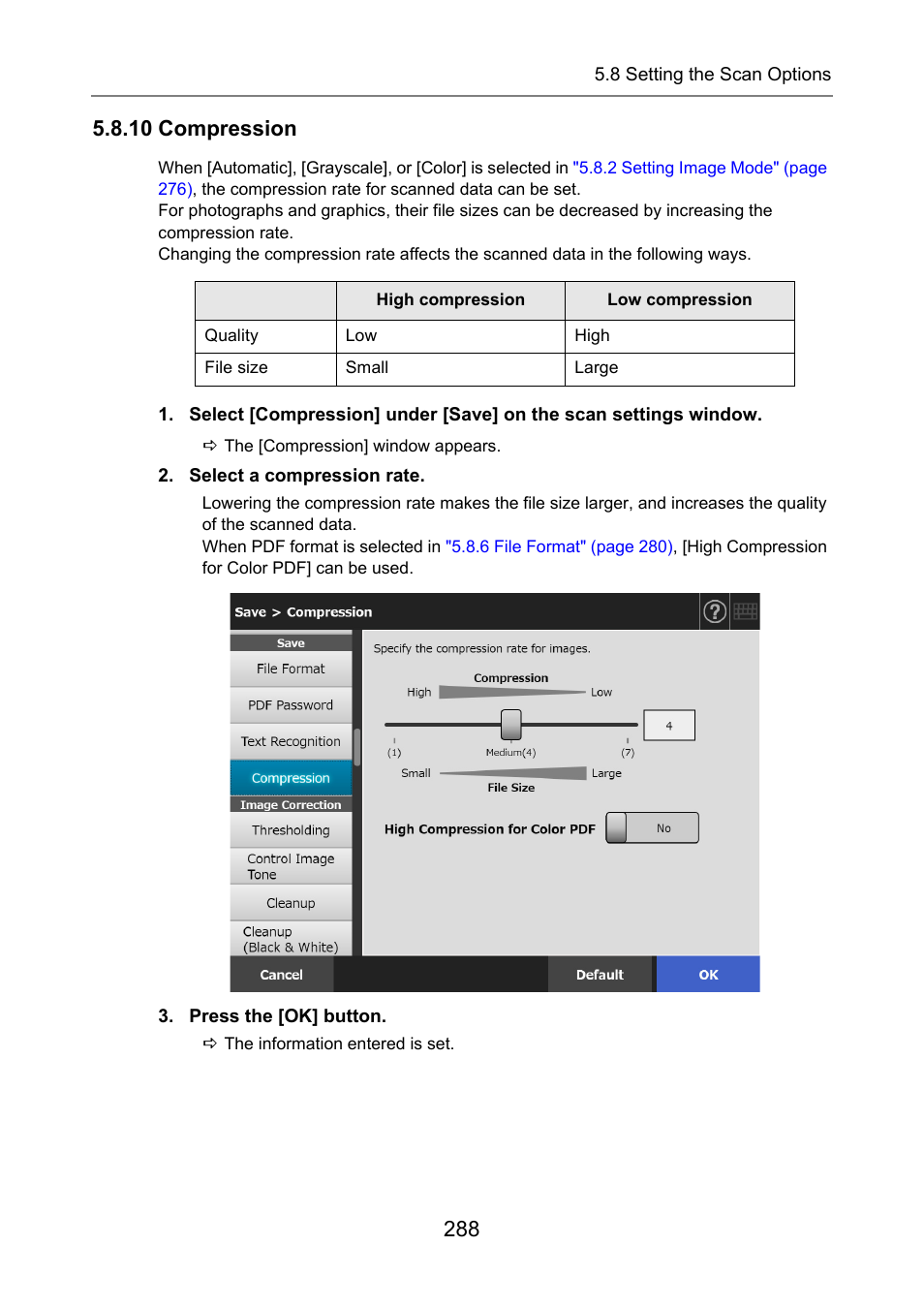 10 compression | Fujitsu Ricoh Fujitsu N7100E Network Image Scanner User Manual | Page 288 / 482