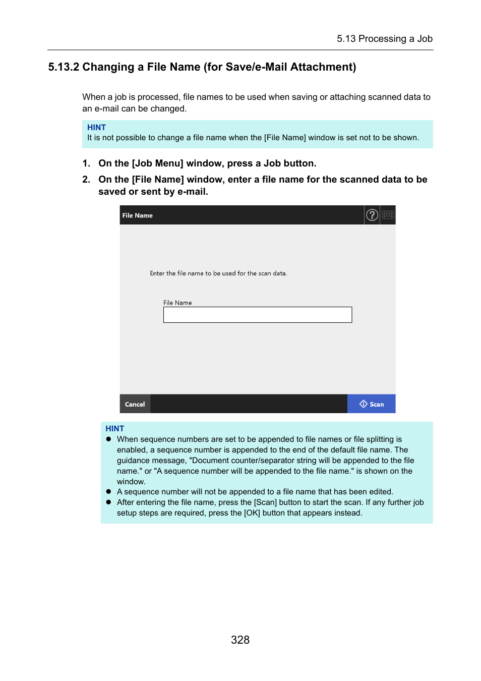2 changing a file name (for save/e-mail | Fujitsu Ricoh Fujitsu N7100E Network Image Scanner User Manual | Page 328 / 482