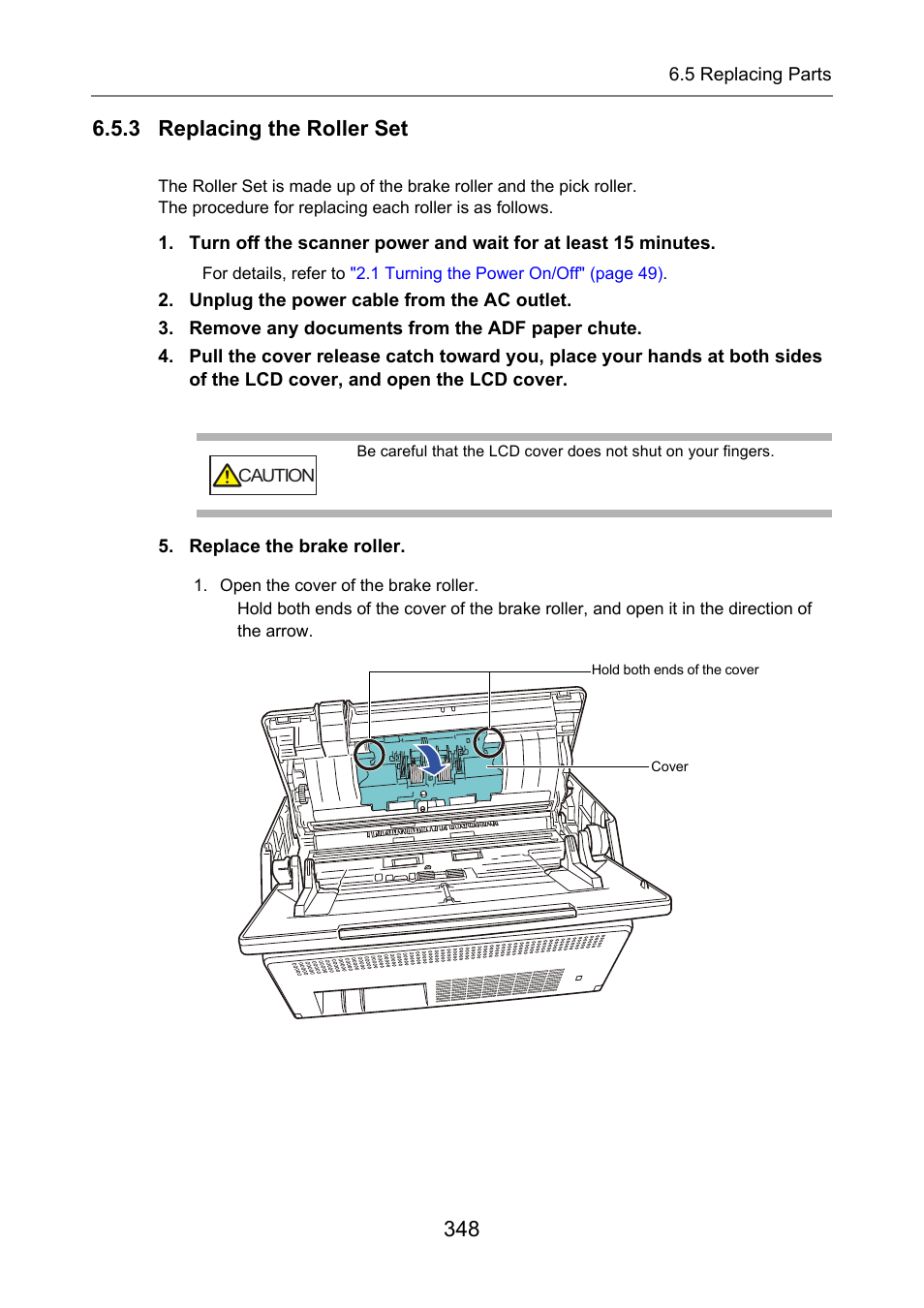 3 replacing the roller set | Fujitsu Ricoh Fujitsu N7100E Network Image Scanner User Manual | Page 348 / 482