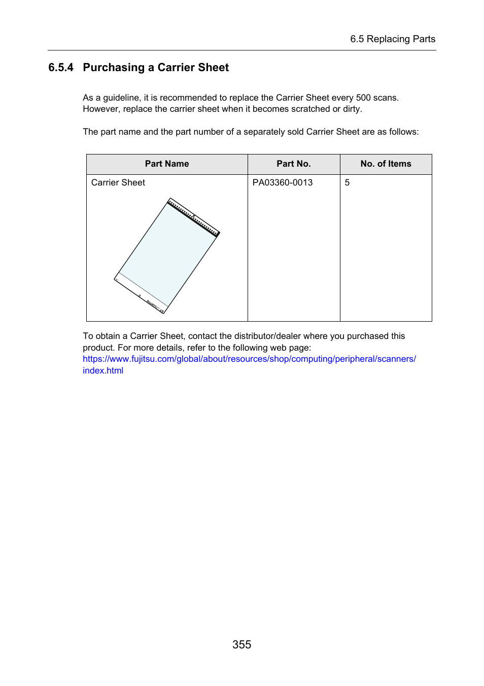 4 purchasing a carrier sheet | Fujitsu Ricoh Fujitsu N7100E Network Image Scanner User Manual | Page 355 / 482