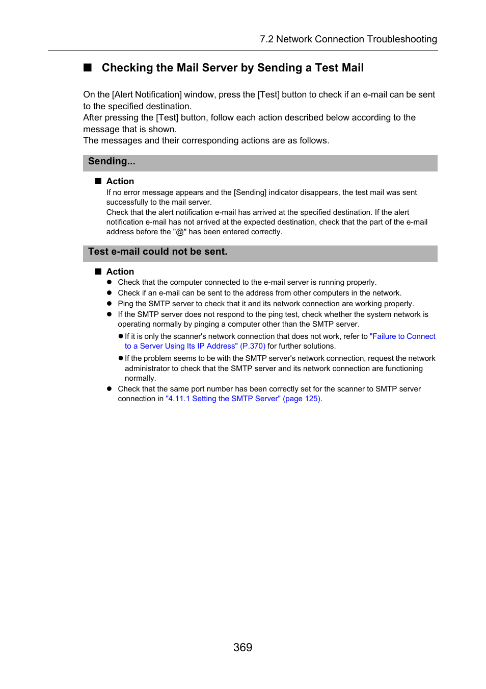 Checking the mail server by sending a test mail | Fujitsu Ricoh Fujitsu N7100E Network Image Scanner User Manual | Page 369 / 482