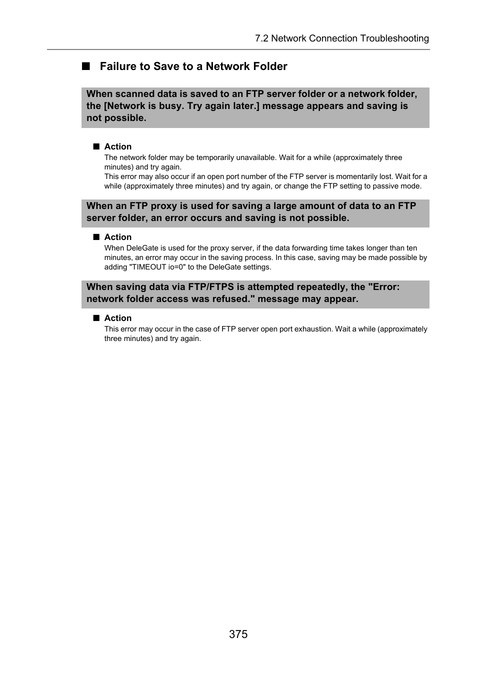 Failure to save to a network folder, 375 ■ failure to save to a network folder | Fujitsu Ricoh Fujitsu N7100E Network Image Scanner User Manual | Page 375 / 482