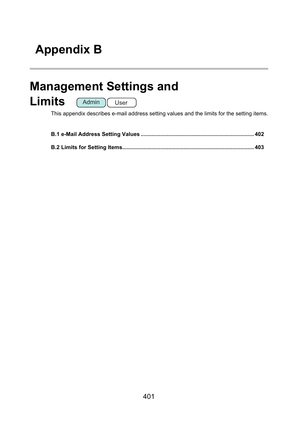 Appendix b management settings and limits | Fujitsu Ricoh Fujitsu N7100E Network Image Scanner User Manual | Page 401 / 482