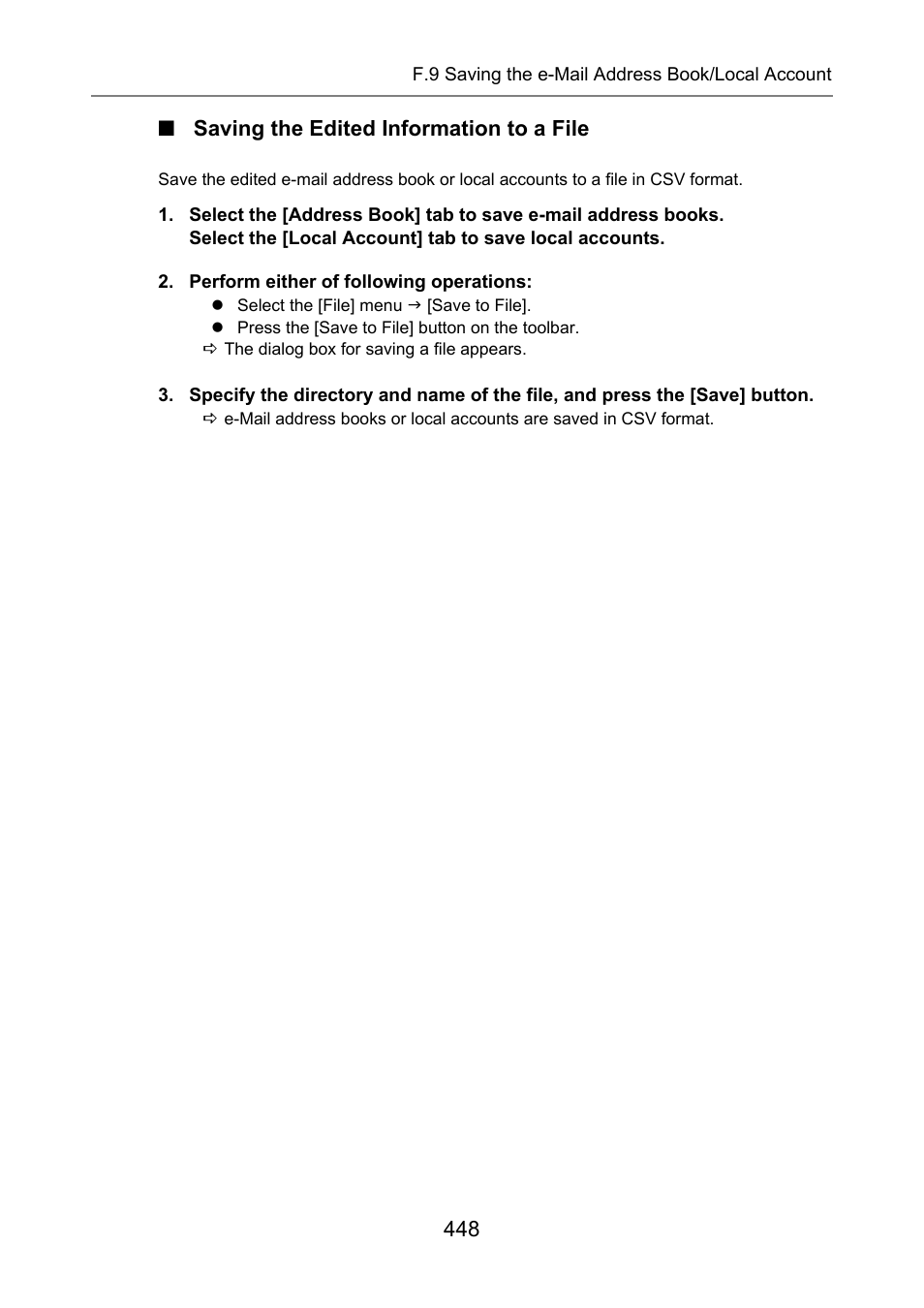Saving the edited information to a file, 448 ■ saving the edited information to a file | Fujitsu Ricoh Fujitsu N7100E Network Image Scanner User Manual | Page 448 / 482