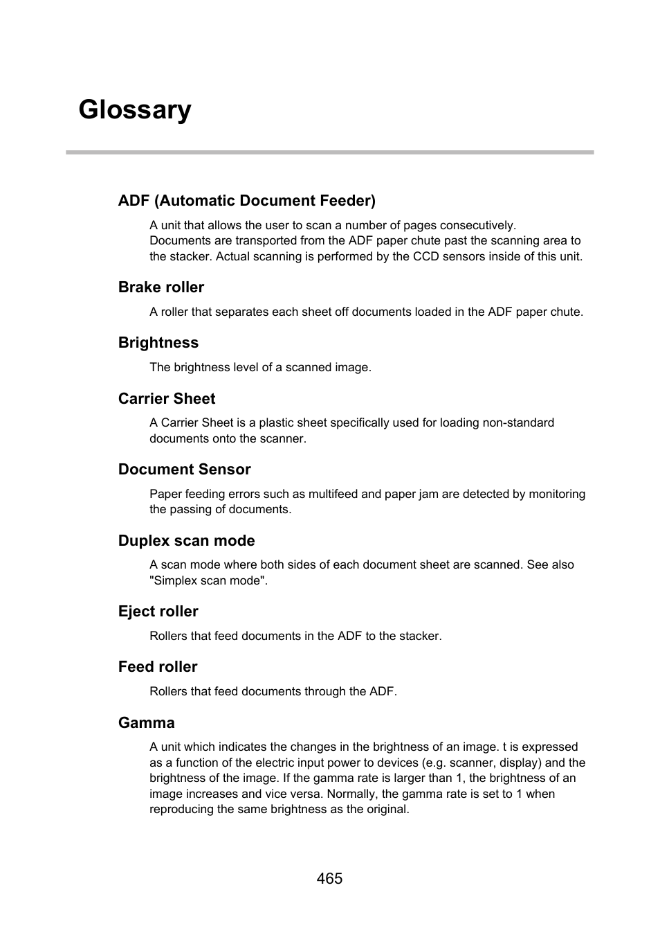 Glossary | Fujitsu Ricoh Fujitsu N7100E Network Image Scanner User Manual | Page 465 / 482