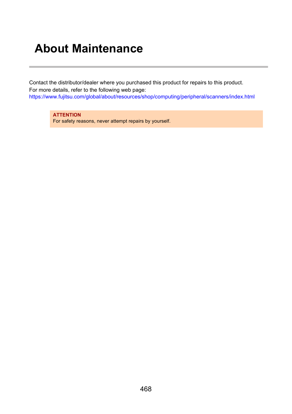 About maintenance | Fujitsu Ricoh Fujitsu N7100E Network Image Scanner User Manual | Page 468 / 482