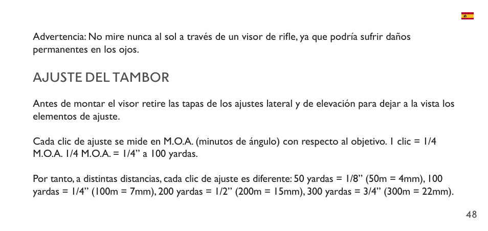 Ajuste del tambor | Hawke Sport Optics 1-4x20 Vantage IR Riflescope (Turkey Dot IR Reticle) User Manual | Page 48 / 74