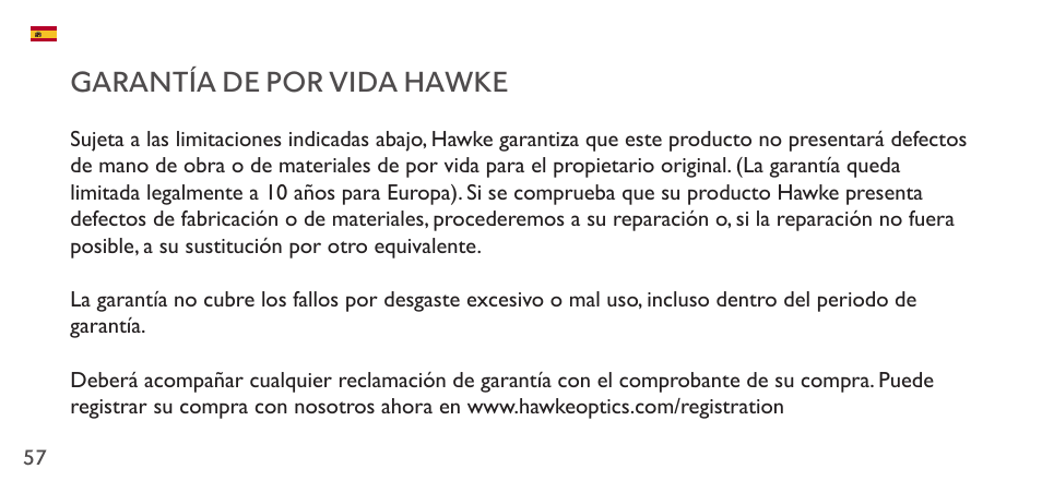 Garantía de por vida hawke | Hawke Sport Optics 1-4x20 Vantage IR Riflescope (Turkey Dot IR Reticle) User Manual | Page 57 / 74