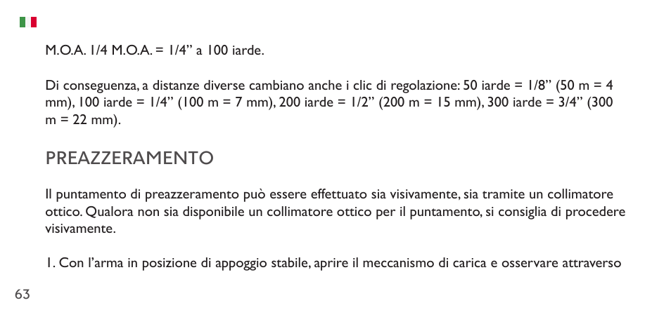 Preazzeramento | Hawke Sport Optics 1-4x20 Vantage IR Riflescope (Turkey Dot IR Reticle) User Manual | Page 63 / 74