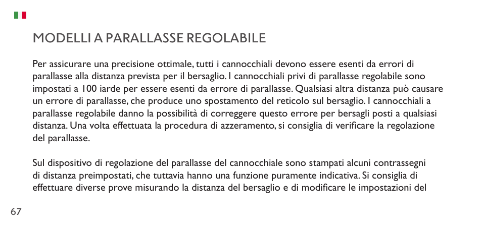 Modelli a parallasse regolabile | Hawke Sport Optics 1-4x20 Vantage IR Riflescope (Turkey Dot IR Reticle) User Manual | Page 67 / 74