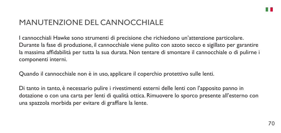 Manutenzione del cannocchiale | Hawke Sport Optics 1-4x20 Vantage IR Riflescope (Turkey Dot IR Reticle) User Manual | Page 70 / 74