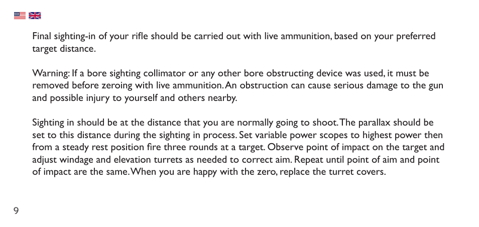 Hawke Sport Optics 1-4x20 Vantage IR Riflescope (Turkey Dot IR Reticle) User Manual | Page 9 / 74