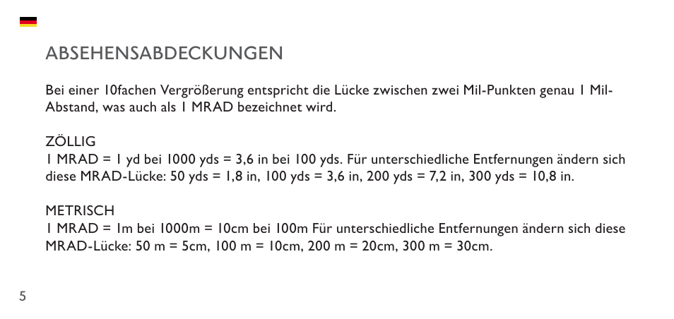 Absehensabdeckungen | Hawke Sport Optics 4.5-14x44 Sidewinder 30 SF Riflescope (10x Half Mil Illuminated Reticle) User Manual | Page 5 / 23