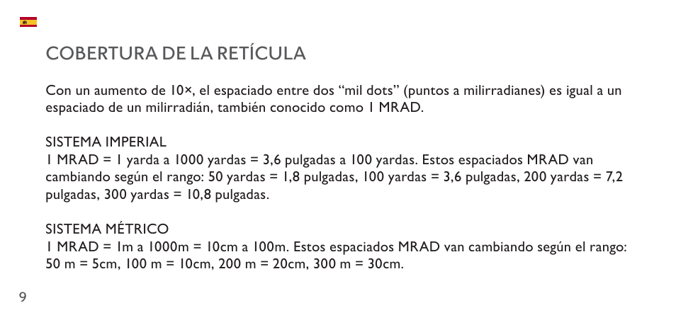 Cobertura de la retícula | Hawke Sport Optics 4.5-14x44 Sidewinder 30 SF Riflescope (10x Half Mil Illuminated Reticle) User Manual | Page 9 / 23