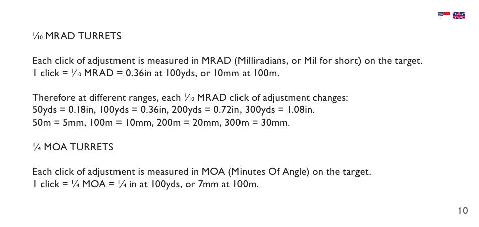 Hawke Sport Optics 4.5-14x44 Sidewinder 30 SF Riflescope (10x Half Mil Illuminated Reticle) User Manual | Page 10 / 124