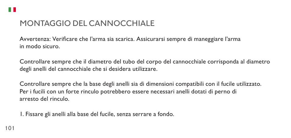 Montaggio del cannocchiale | Hawke Sport Optics 4.5-14x44 Sidewinder 30 SF Riflescope (10x Half Mil Illuminated Reticle) User Manual | Page 101 / 124