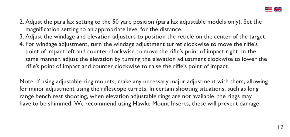 Hawke Sport Optics 4.5-14x44 Sidewinder 30 SF Riflescope (10x Half Mil Illuminated Reticle) User Manual | Page 12 / 124