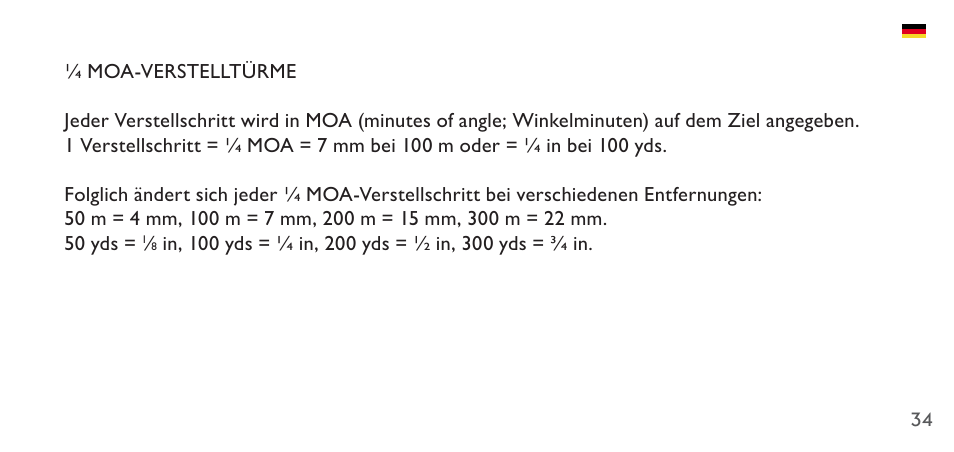 Hawke Sport Optics 4.5-14x44 Sidewinder 30 SF Riflescope (10x Half Mil Illuminated Reticle) User Manual | Page 34 / 124