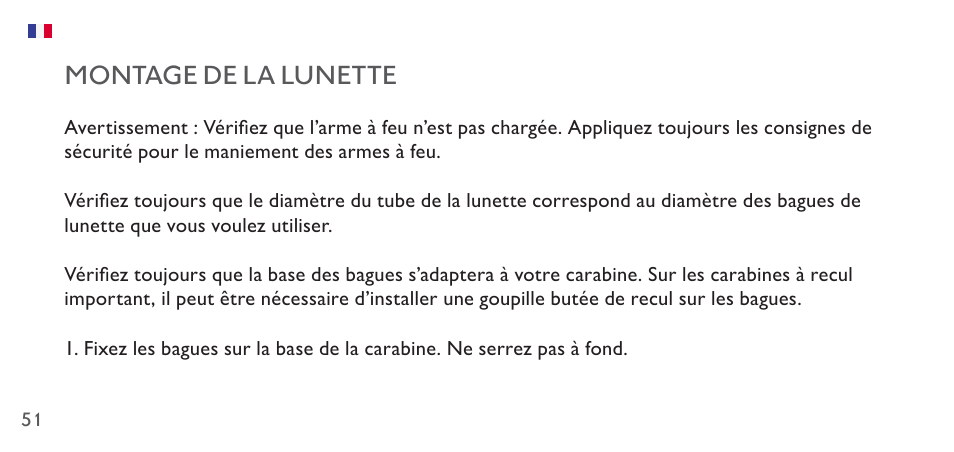 Montage de la lunette | Hawke Sport Optics 4.5-14x44 Sidewinder 30 SF Riflescope (10x Half Mil Illuminated Reticle) User Manual | Page 51 / 124