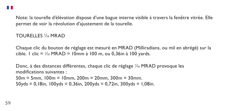 Hawke Sport Optics 4.5-14x44 Sidewinder 30 SF Riflescope (10x Half Mil Illuminated Reticle) User Manual | Page 59 / 124