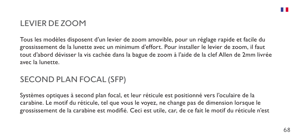 Levier de zoom, Second plan focal (sfp) | Hawke Sport Optics 4.5-14x44 Sidewinder 30 SF Riflescope (10x Half Mil Illuminated Reticle) User Manual | Page 68 / 124