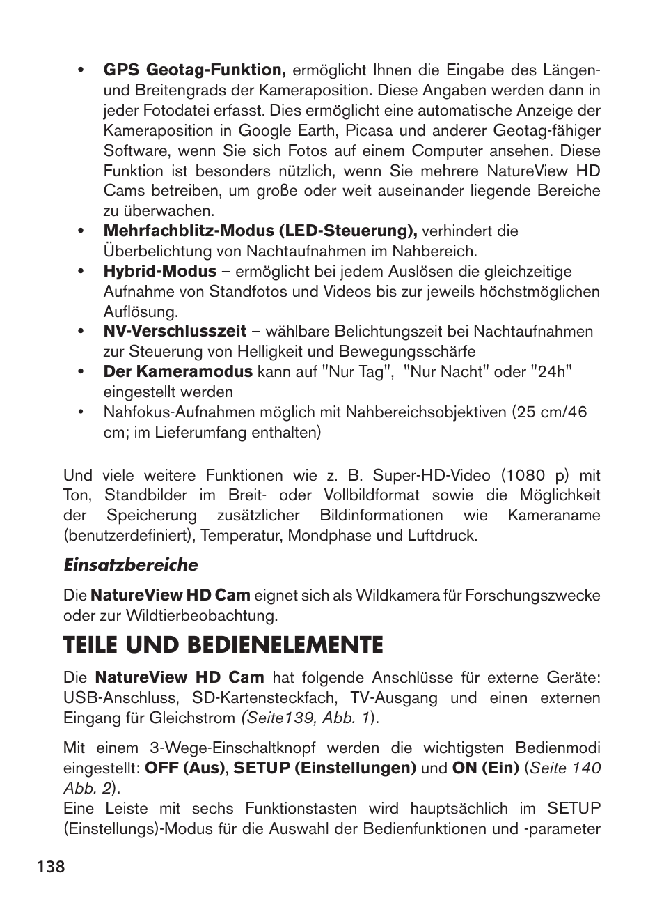 Teile und bedienelemente | Bushnell NatureView HD Essential Trail Camera (Green) User Manual | Page 138 / 232