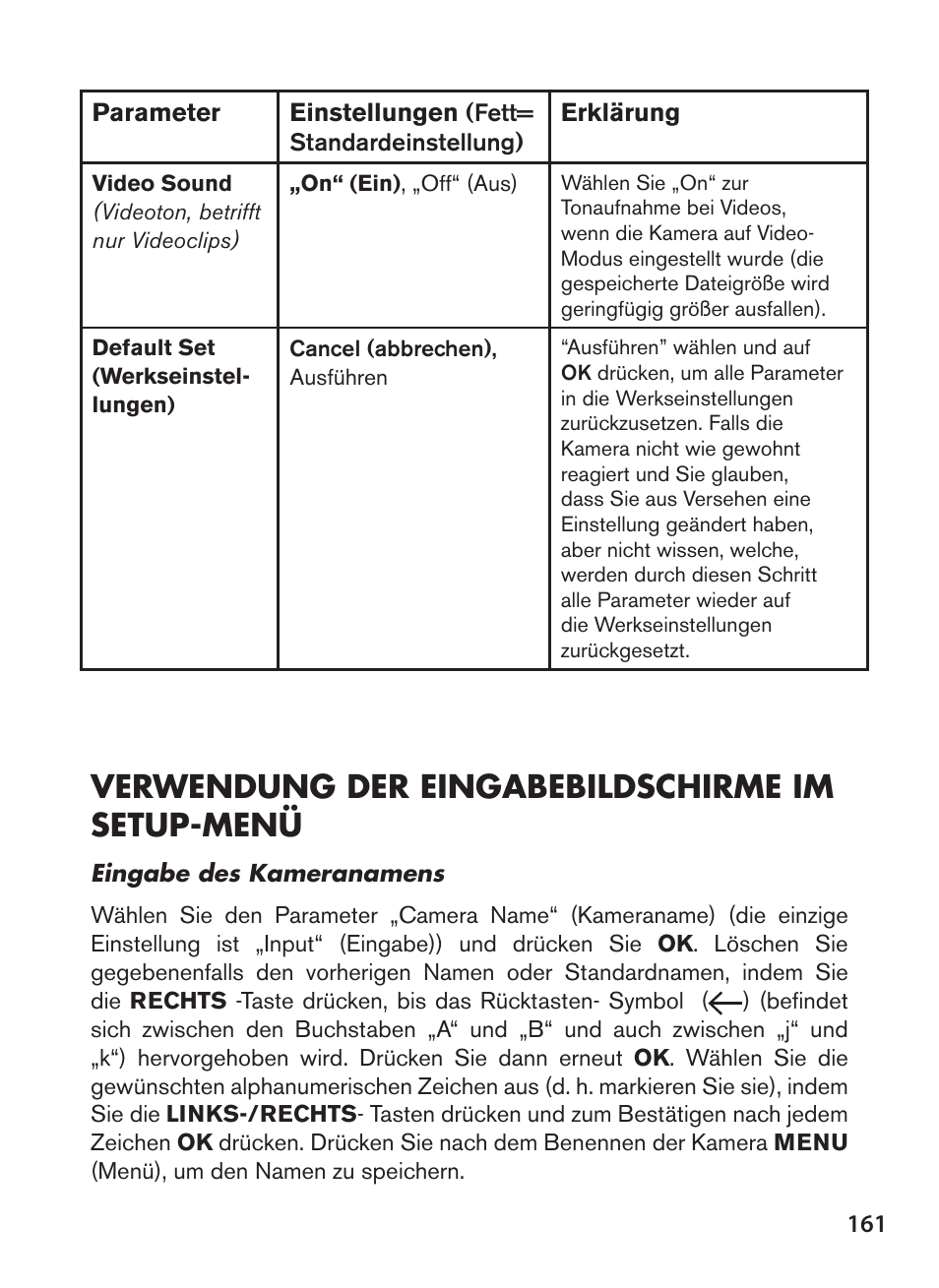 Verwendung der eingabebildschirme im setup-menü | Bushnell NatureView HD Essential Trail Camera (Green) User Manual | Page 161 / 232