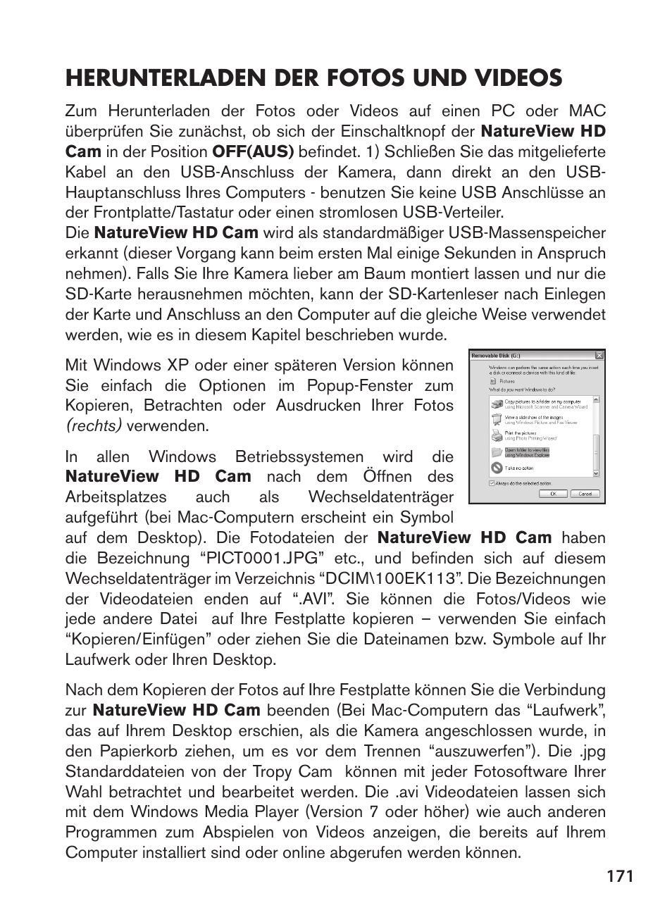 Herunterladen der fotos und videos | Bushnell NatureView HD Essential Trail Camera (Green) User Manual | Page 171 / 232