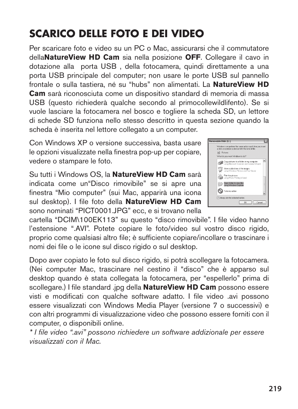 Scarico delle foto e dei video | Bushnell NatureView HD Essential Trail Camera (Green) User Manual | Page 219 / 232