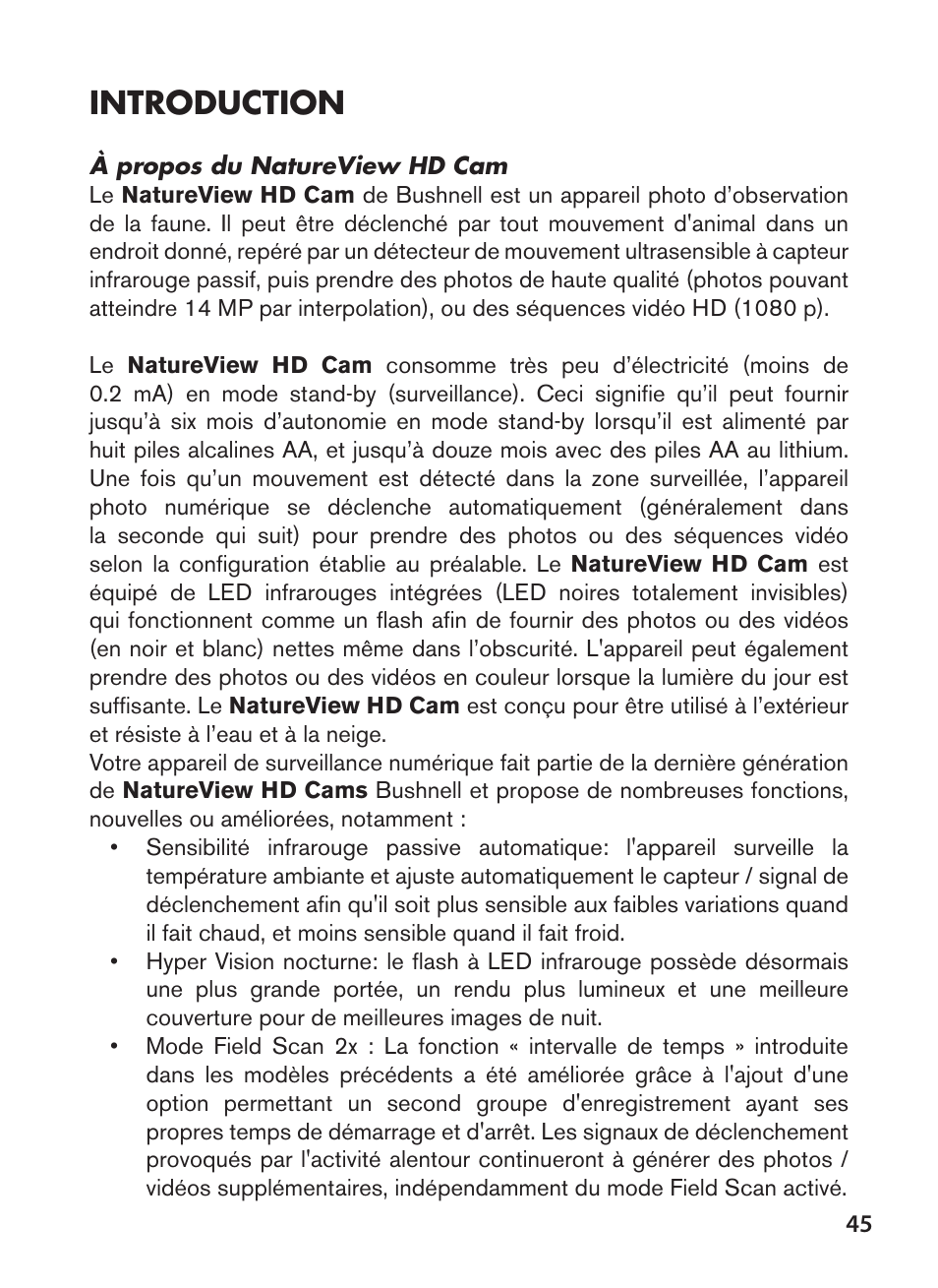 Introduction | Bushnell NatureView HD Essential Trail Camera (Green) User Manual | Page 45 / 232
