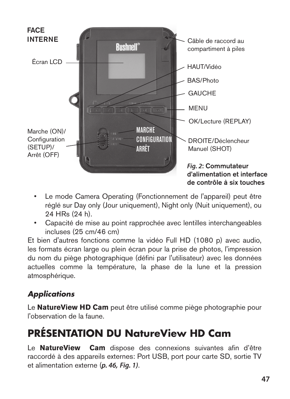 Présentation du natureview hd cam | Bushnell NatureView HD Essential Trail Camera (Green) User Manual | Page 47 / 232