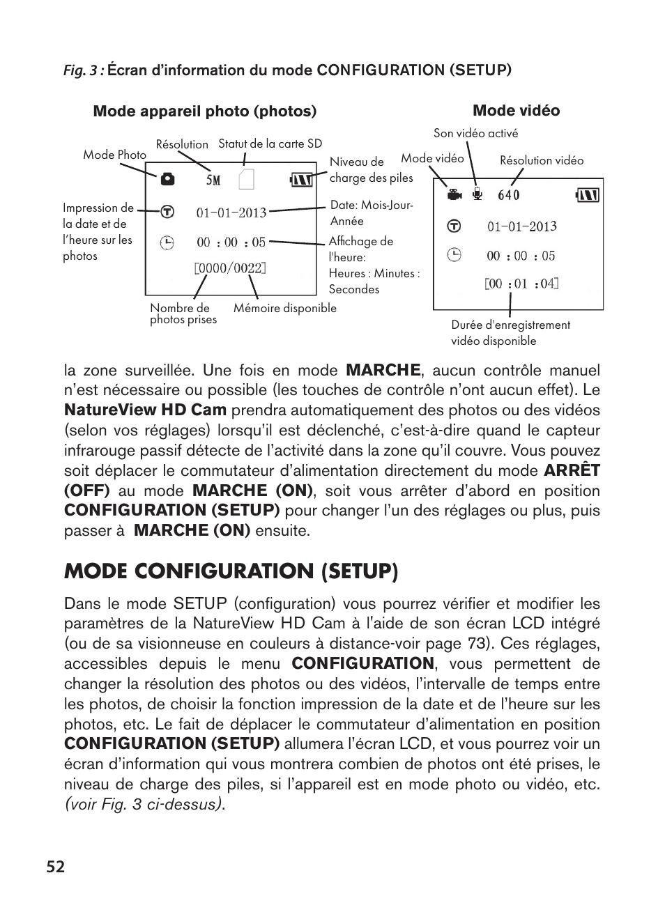Mode configuration (setup) | Bushnell NatureView HD Essential Trail Camera (Green) User Manual | Page 52 / 232